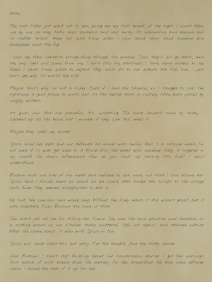 Journal entry depicting the text that follows below