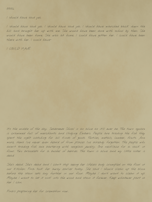 A journal entry written by Jasmine. The transcript follows below.