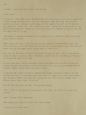 A journal entry showing an excerpt of the text outlined below.