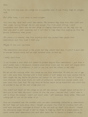 A letter outlining a portion of the text shown below.